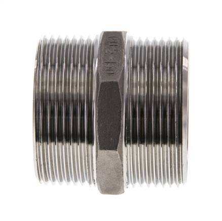 Embout double G1 1/2'' en acier inoxydable Joint plat 16bar (224.8psi) 51mm Hex