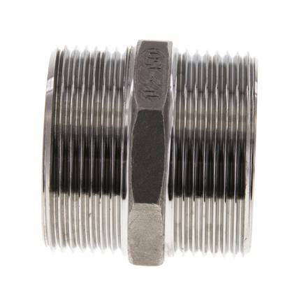 Embout double G1 1/2'' en acier inoxydable Joint plat 16bar (224.8psi) 51mm Hex