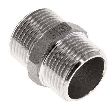 Embout double G3/4'' en acier inoxydable Joint plat 16bar (224.8psi) 29mm Hex