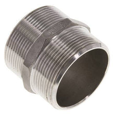 Double Nipple G2'' Stainless Steel Flat Seal 16bar (224.8psi) 62mm Hex