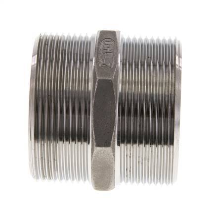 Raccord double G2'' en acier inoxydable Joint plat 16bar (224.8psi) Hexagone 62mm