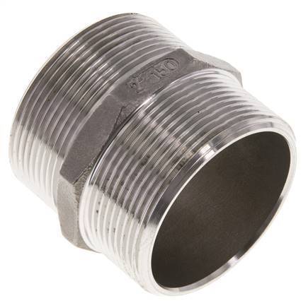 Raccord double G2'' en acier inoxydable Joint plat 16bar (224.8psi) Hexagone 62mm