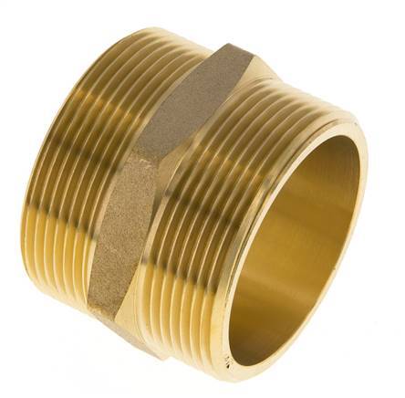Embout double G2'' laiton joint plat 16bar (224.8psi) 60mm Hex