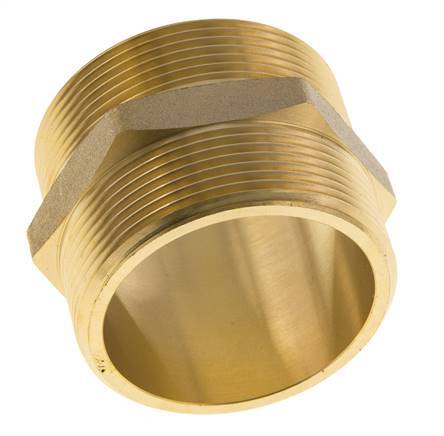 Embout double G2'' laiton joint plat 16bar (224.8psi) 60mm Hex