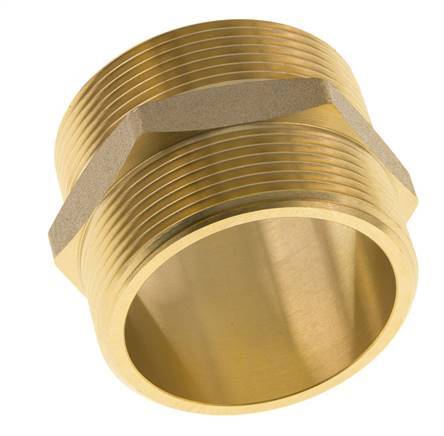 Embout double G2'' laiton joint plat 16bar (224.8psi) 60mm Hex