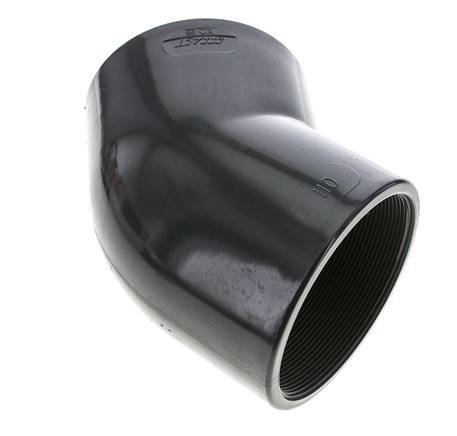Raccord coudé 45deg Rp4'' femelle PVC-U 16bar (224.8psi) EN 1452-3