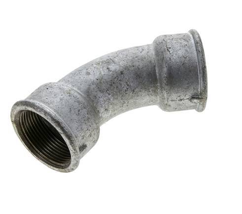45deg Angled Fitting Rp1 1/2'' Female Cast Iron 25bar (351.25psi)