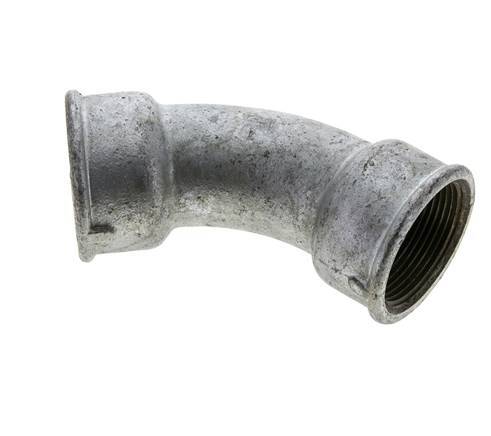 Raccord coudé 45deg Rp1 1/2'' Femelle Fonte 25bar (351.25psi)