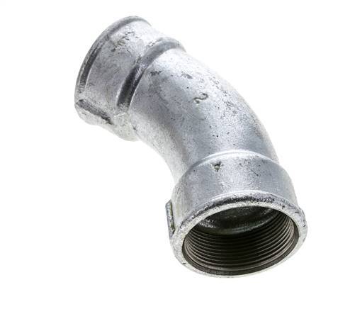 Raccord coudé 45deg Rp2'' Femelle Fonte 25bar (351.25psi)