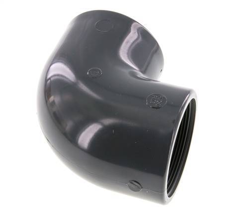 Raccord coudé 90deg Rp2 1/2'' Femelle PVC-U 16bar (224.8psi) EN 1452-3