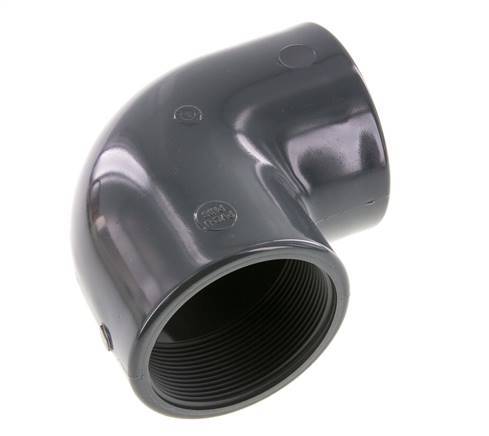 Raccord coudé 90deg Rp2 1/2'' Femelle PVC-U 16bar (224.8psi) EN 1452-3
