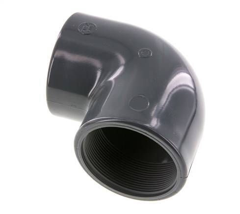 Raccord coudé 90deg Rp2 1/2'' Femelle PVC-U 16bar (224.8psi) EN 1452-3