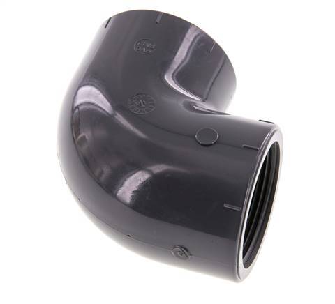 Raccord coudé 90deg Rp1 1/2'' Femelle PVC-U 16bar (224.8psi) EN 1452-3