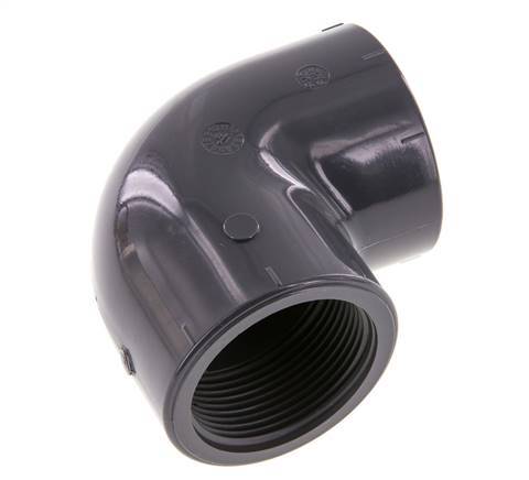 Raccord coudé 90deg Rp1 1/2'' Femelle PVC-U 16bar (224.8psi) EN 1452-3