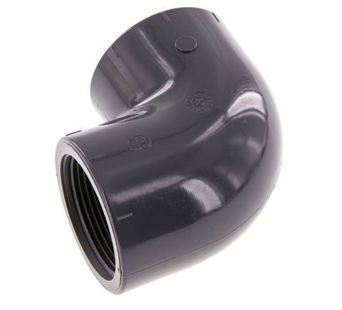 Raccord coudé 90deg Rp1 1/2'' Femelle PVC-U 16bar (224.8psi) EN 1452-3