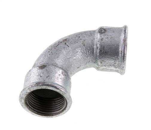 90deg Angled Fitting Rp1'' Female Short Cast Iron 25bar (351.25psi) [2 Pieces]