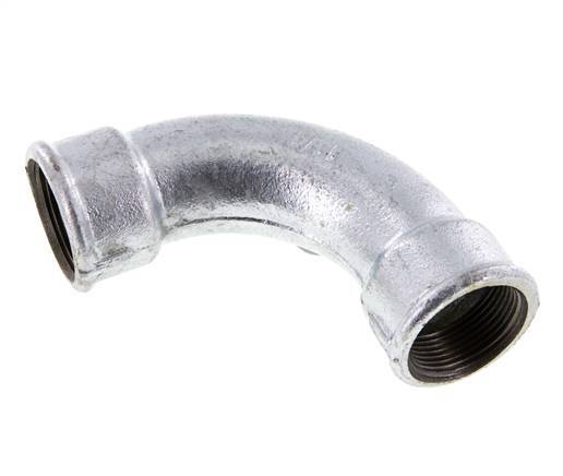 Raccord coudé 90deg Rp1 1/4'' Femelle Long Fonte 25bar (351.25psi)