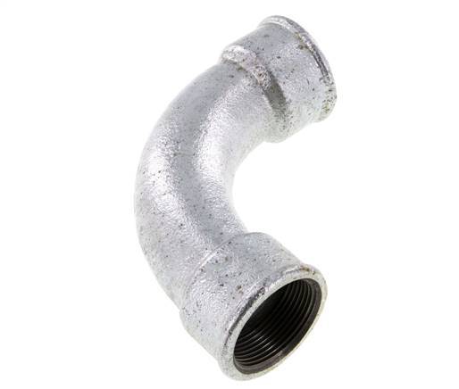 Raccord coudé 90deg Rp1 1/2'' Femelle Long Fonte 25bar (351.25psi)