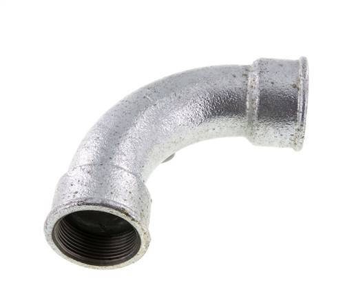 90deg Angled Fitting Rp1 1/2'' Female Long Cast Iron 25bar (351.25psi)