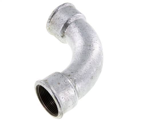 Raccord coudé 90deg Rp1 1/2'' Femelle Long Fonte 25bar (351.25psi)
