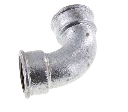 Raccord coudé 90deg Rp1 1/2'' Femelle Court Fonte 25bar (351.25psi)