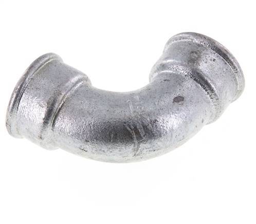 Raccord coudé 90deg Rp1 1/2'' Femelle Court Fonte 25bar (351.25psi)