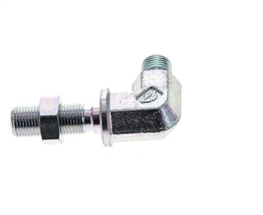 Raccord coudé 90deg G1/8'' Bulkhead Haute Pression Acier 60° Cône 350bar (4917.5psi) Hydraulique