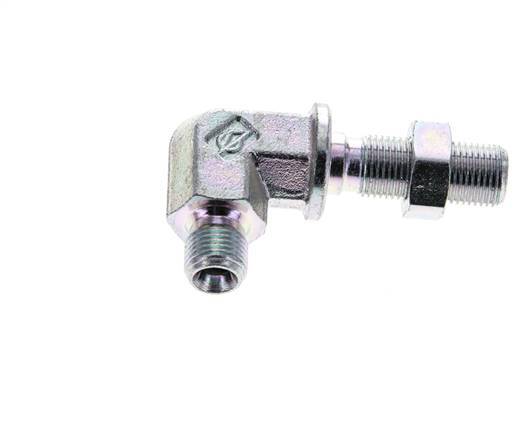 Raccord coudé 90deg G1/8'' Bulkhead Haute Pression Acier 60° Cône 350bar (4917.5psi) Hydraulique