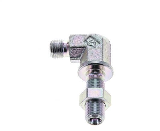 Raccord coudé 90deg G1/8'' Bulkhead Haute Pression Acier 60° Cône 350bar (4917.5psi) Hydraulique