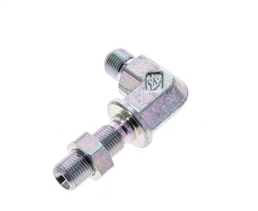 Raccord coudé 90deg G1/8'' Bulkhead Haute Pression Acier 60° Cône 350bar (4917.5psi) Hydraulique