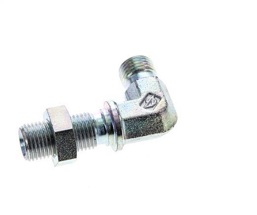 90deg Angled Fitting G1/4'' Bulkhead High Pressure Steel 60° Cone 350bar (4917.5psi) Hydraulic