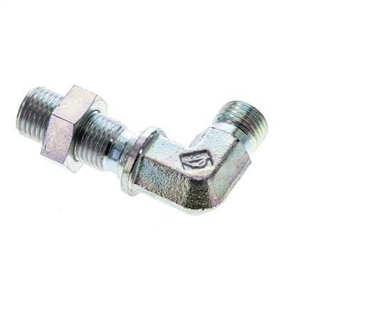 90deg Angled Fitting G1/4'' Bulkhead High Pressure Steel 60° Cone 350bar (4917.5psi) Hydraulic
