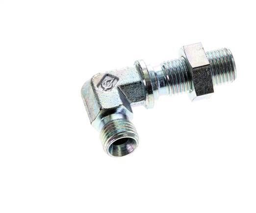 Raccord coudé 90deg G1/4'' Bulkhead Haute Pression Acier 60° Cône 350bar (4917.5psi) Hydraulique