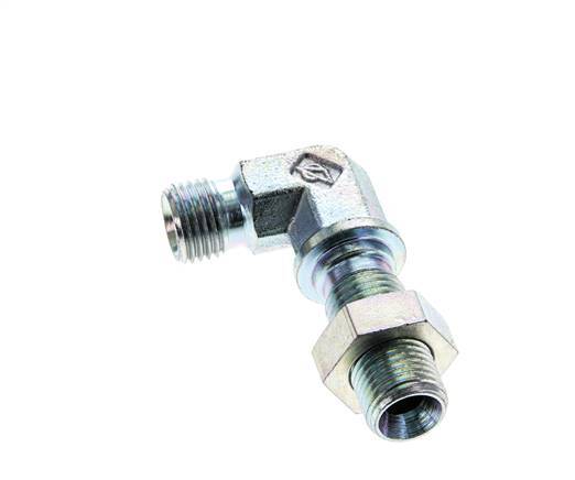 Raccord coudé 90deg G1/4'' Bulkhead Haute Pression Acier 60° Cône 350bar (4917.5psi) Hydraulique