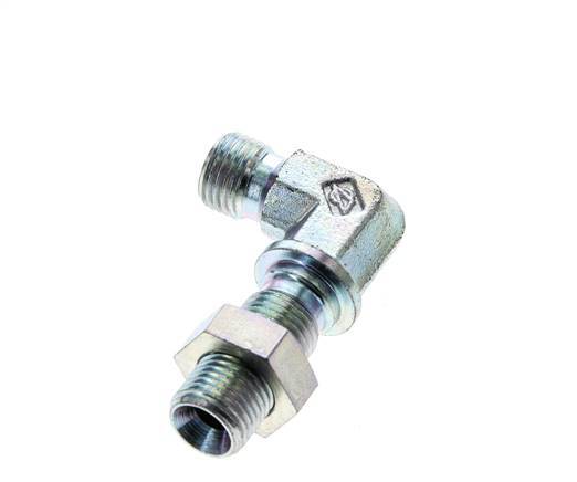 Raccord coudé 90deg G1/4'' Bulkhead Haute Pression Acier 60° Cône 350bar (4917.5psi) Hydraulique