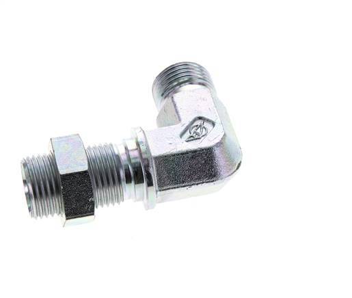 90deg Angled Fitting G1/2'' Bulkhead High Pressure Steel 60° Cone 350bar (4917.5psi) Hydraulic
