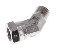 Raccord angulaire 45deg G1/4'' Femelle x Mâle Acier inoxydable haute pression Cône 60° 350bar (4917.5psi) Hydraulique