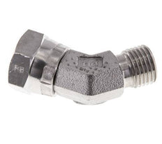 Raccord angulaire 45deg G1/4'' Femelle x Mâle Acier inoxydable haute pression Cône 60° 350bar (4917.5psi) Hydraulique