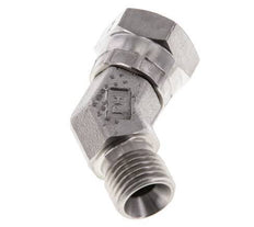 Raccord angulaire 45deg G1/4'' Femelle x Mâle Acier inoxydable haute pression Cône 60° 350bar (4917.5psi) Hydraulique