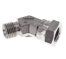 Raccord angulaire 45deg G1/4'' Femelle x Mâle Acier inoxydable haute pression Cône 60° 350bar (4917.5psi) Hydraulique