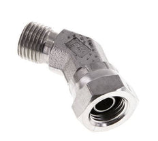 Raccord angulaire 45deg G1/4'' Femelle x Mâle Acier inoxydable haute pression Cône 60° 350bar (4917.5psi) Hydraulique