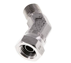 Raccord angulaire 45deg G1/4'' Femelle x Mâle Acier inoxydable haute pression Cône 60° 350bar (4917.5psi) Hydraulique