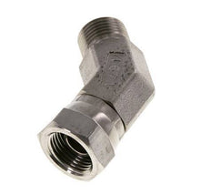 Raccord angulaire 45deg G3/8'' Femelle x Mâle Acier inoxydable haute pression Cône 60° 325bar (4566.25psi) Hydraulique