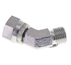 Raccord coudé 45deg G1/4'' Femelle x Mâle Acier Haute Pression Cône 60° 350bar (4917.5psi) Hydraulique