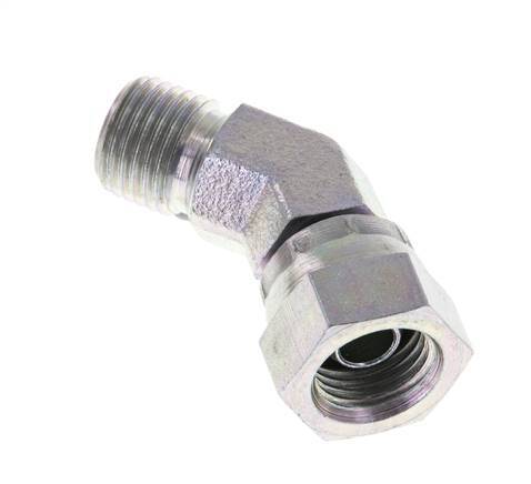 Raccord coudé 45deg G1/4'' Femelle x Mâle Acier Haute Pression Cône 60° 350bar (4917.5psi) Hydraulique