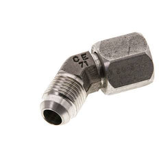 Raccord JIC coudé 45deg UNF 9/16''-18 Mâle x Femelle Acier inoxydable 275bar (3863.75psi)