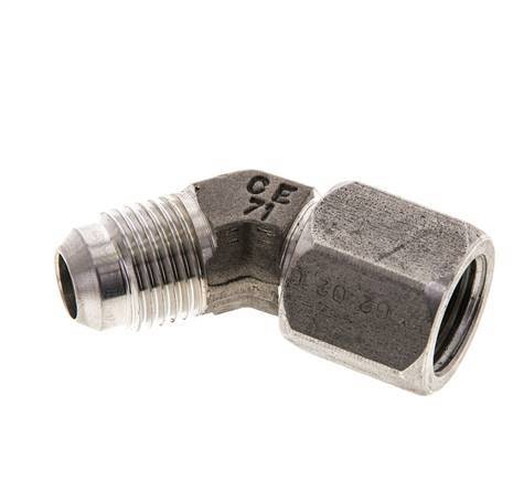 Raccord JIC coudé 45deg UNF 9/16''-18 Mâle x Femelle Acier inoxydable 275bar (3863.75psi)
