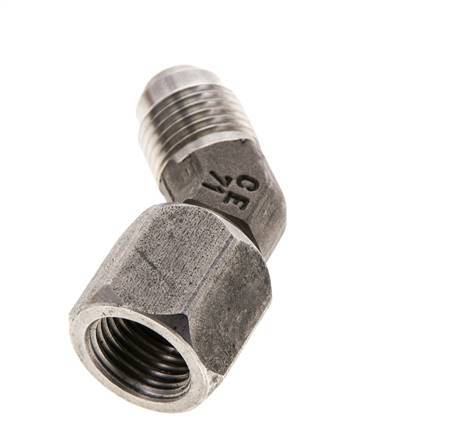 Raccord JIC coudé 45deg UNF 9/16''-18 Mâle x Femelle Acier inoxydable 275bar (3863.75psi)