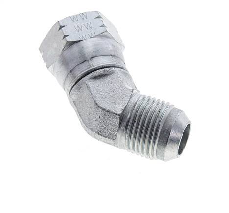 Raccord JIC coudé 45deg UNF 7/8''-14 Mâle x Femelle Acier 210bar (2950.5psi)