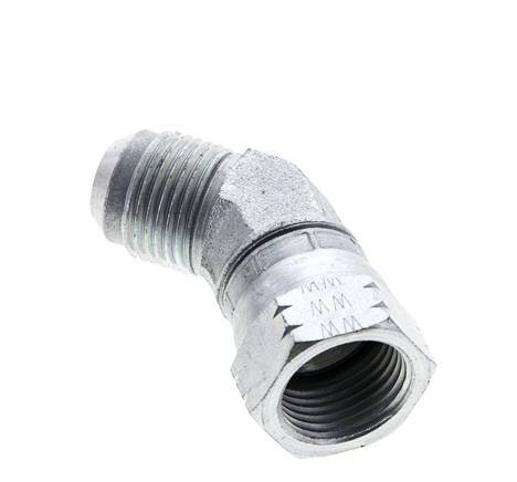 Raccord JIC coudé 45deg UNF 7/8''-14 Mâle x Femelle Acier 210bar (2950.5psi)